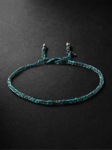 Carolina Bucci Lucky Wisdom Blackened Gold and Silk Bracelet - Men | Thumbnail 1 Carolina Bucci Lucky Wisdom Blackened Gold and Silk Bracelet - Men | Thumbnail 1