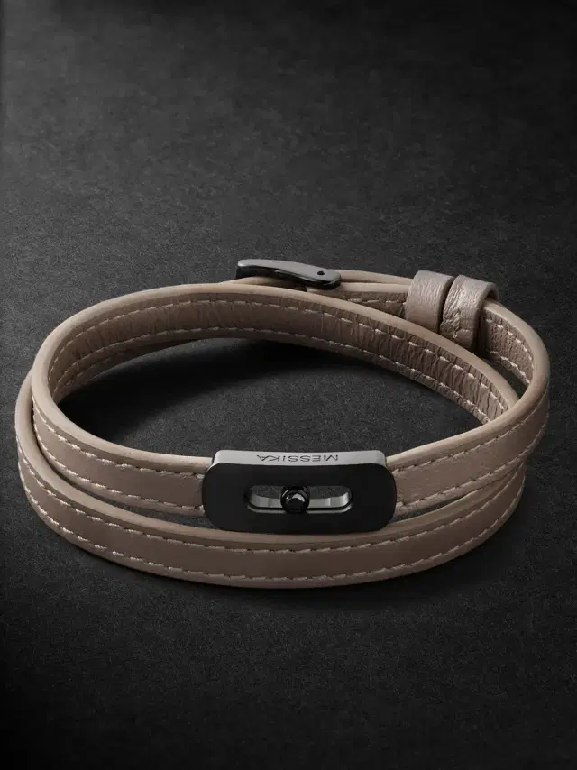 Messika My Move Titanium, Leather and Diamond Bracelet - Men