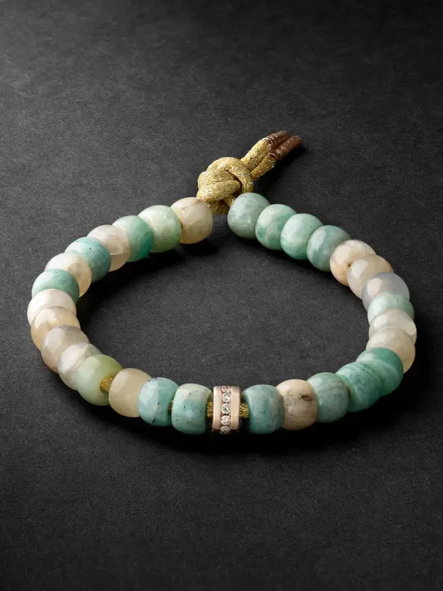 Carolina Bucci Forte Beads Pink Gold Multi-Stone Bracelet - Men