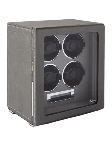 Rapport London Quantum Quad Leather-Wrapped Cedar and Glass Watch Winder - Men | Thumbnail 1 Rapport London Quantum Quad Leather-Wrapped Cedar and Glass Watch Winder - Men | Thumbnail 1