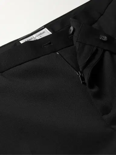 Saint Laurent Slim-Fit Virgin Wool Grain de Poudre Trousers - Men | Thumbnail 5