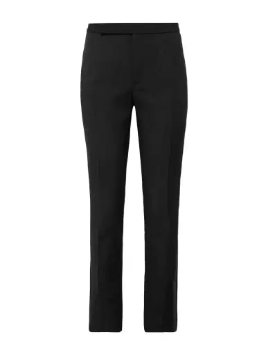 Saint Laurent Slim-Fit Virgin Wool Grain de Poudre Trousers - Men | Thumbnail 1