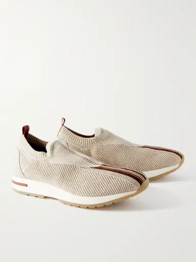Loro Piana 360 Lp Flexy Walk Leather-Trimmed Linen and Silk-Blend Slip-On Sneakers - Men | Thumbnail 4 Loro Piana 360 Lp Flexy Walk Leather-Trimmed Linen and Silk-Blend Slip-On Sneakers - Men | Thumbnail 4