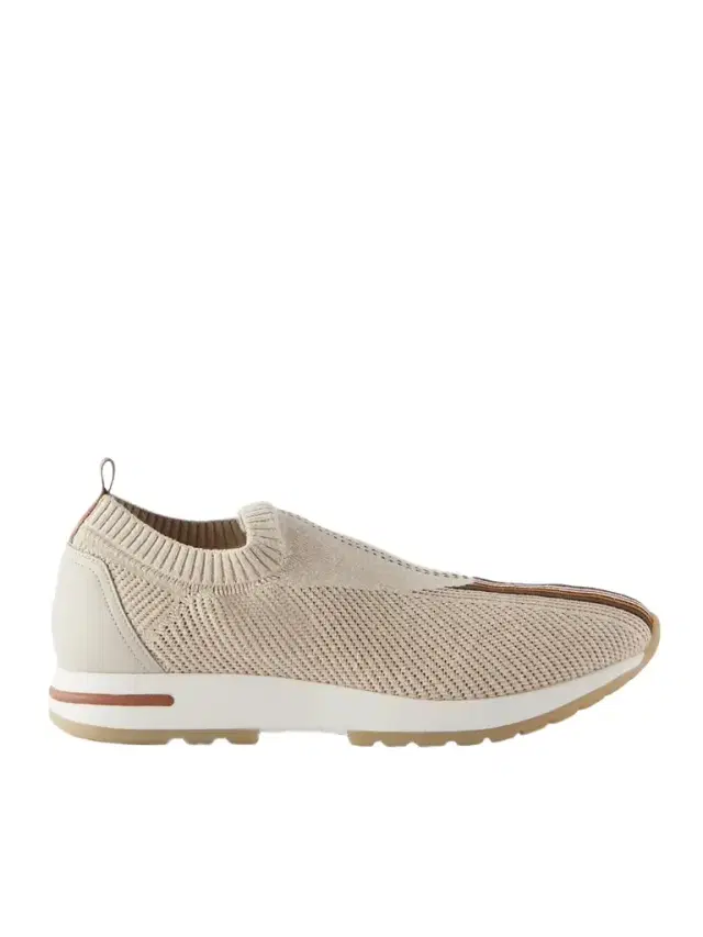 Loro Piana 360 Lp Flexy Walk Leather-Trimmed Linen and Silk-Blend Slip-On Sneakers - Men