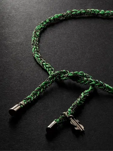 Carolina Bucci Lucky Money Blackened Gold and Silk Bracelet - Men | Thumbnail 3 Carolina Bucci Lucky Money Blackened Gold and Silk Bracelet - Men | Thumbnail 3