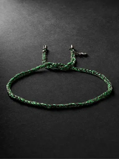 Carolina Bucci Lucky Money Blackened Gold and Silk Bracelet - Men | Thumbnail 1 Carolina Bucci Lucky Money Blackened Gold and Silk Bracelet - Men | Thumbnail 1