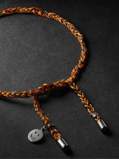 Carolina Bucci Lucky Happiness Blackened Gold and Silk Bracelet - Men | Thumbnail 3