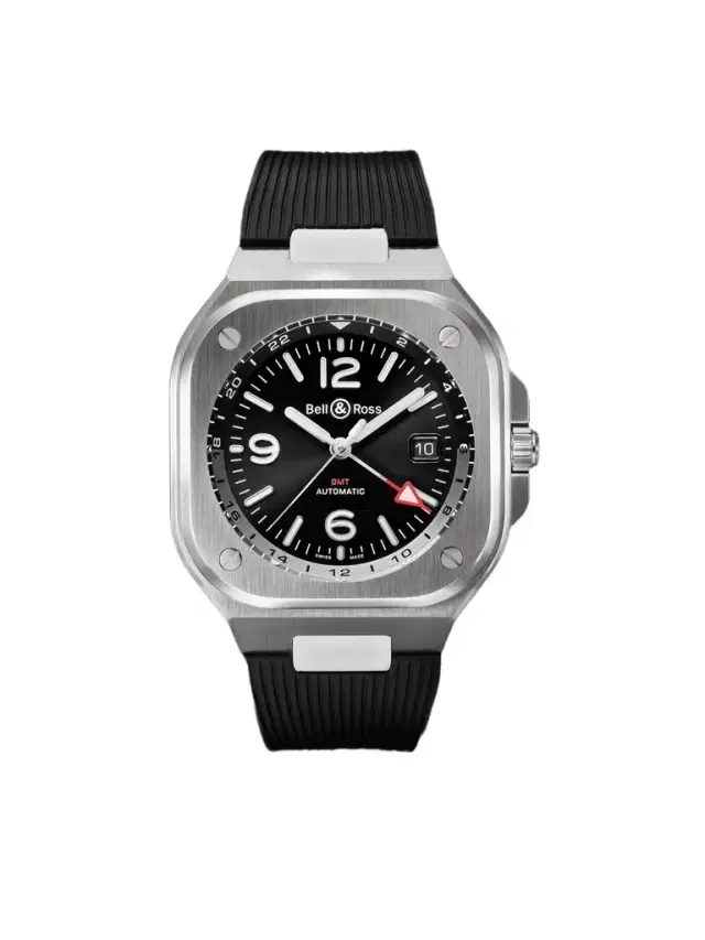 Bell & Ross BR 05 Automatic GMT Stainless Steel Watch, Ref. BR05G-BL-ST/SRB - Men