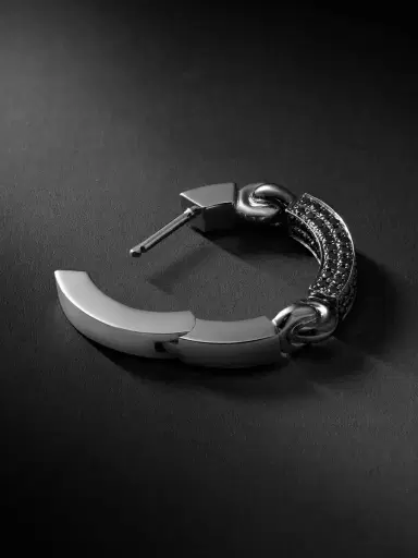 MAOR The Aphelion 18-Karat Blackened White Gold Diamond Single Earring - Men | Thumbnail 3 MAOR The Aphelion 18-Karat Blackened White Gold Diamond Single Earring - Men | Thumbnail 3