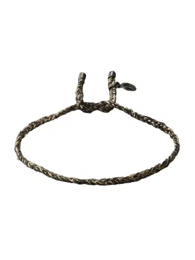 Carolina Bucci Lucky Peace Blackened Gold and Silk Bracelet - Men | Thumbnail 1 Carolina Bucci Lucky Peace Blackened Gold and Silk Bracelet - Men | Thumbnail 1