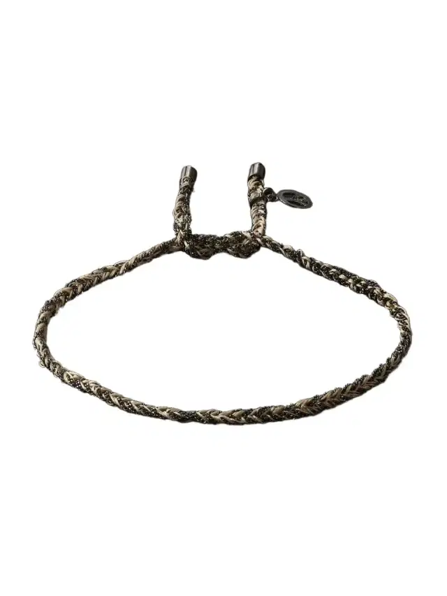 Lucky Peace Blackened Gold and Silk Bracelet - Men