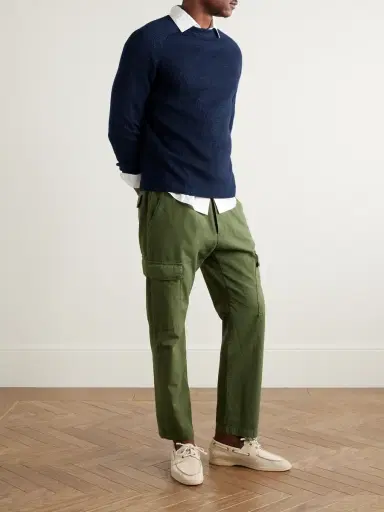 Loro Piana Ribbed Cashmere, Linen and Silk-Blend Sweater - Men | Thumbnail 2 Loro Piana Ribbed Cashmere, Linen and Silk-Blend Sweater - Men | Thumbnail 2