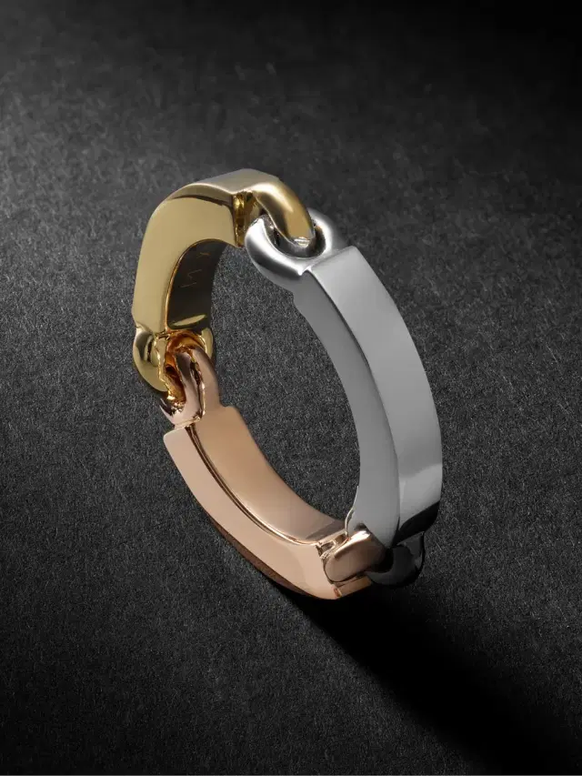 MAOR The Perihelion 18-Karat White, Yellow and Rose Gold Ring - Men