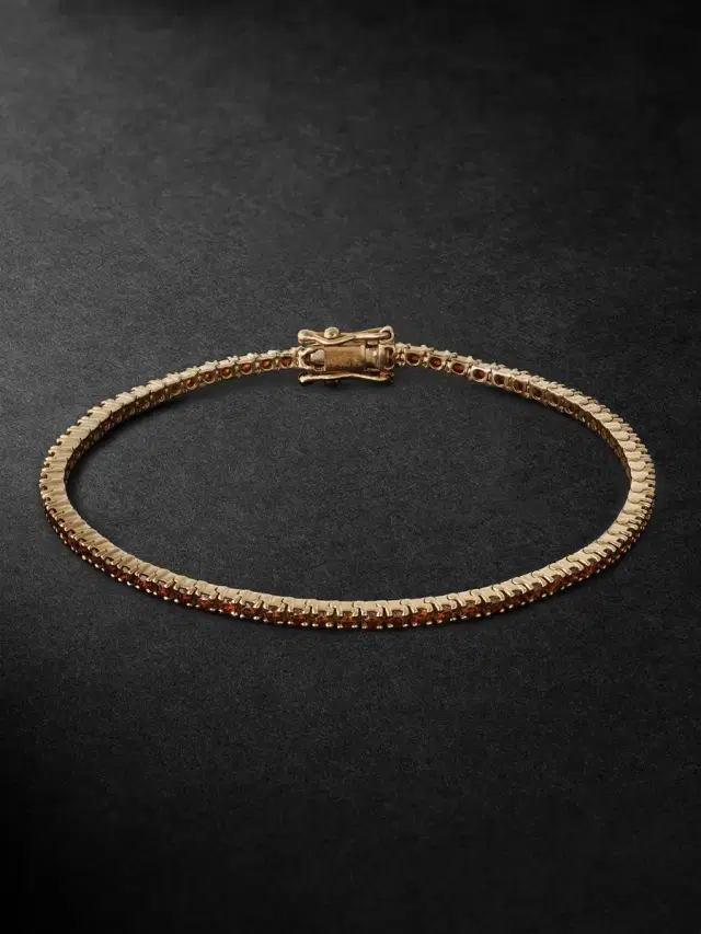 Spectra 14-Karat Gold Diamond Tennis Bracelet - Men