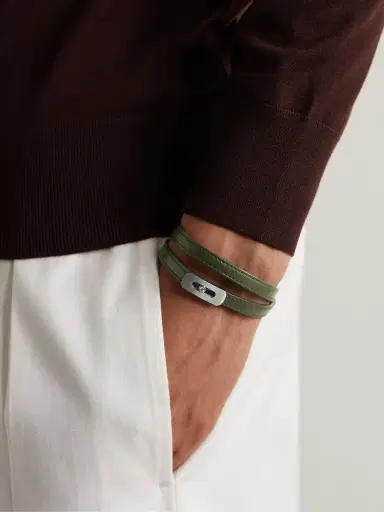 Messika My Move Brushed-Titanium, Leather and Diamond Bracelet - Men | Thumbnail 2 Messika My Move Brushed-Titanium, Leather and Diamond Bracelet - Men | Thumbnail 2
