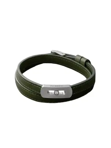 Messika My Move Brushed-Titanium, Leather and Diamond Bracelet - Men | Thumbnail 1 Messika My Move Brushed-Titanium, Leather and Diamond Bracelet - Men | Thumbnail 1