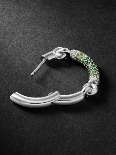 MAOR The Equinox 18-Karat White Gold, Tsavorite and Diamond Single Earring - Men | Thumbnail 3 MAOR The Equinox 18-Karat White Gold, Tsavorite and Diamond Single Earring - Men | Thumbnail 3
