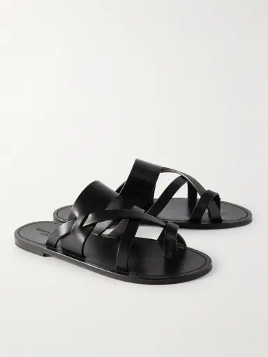Saint Laurent Culver Leather Sandals - Men | Thumbnail 4
