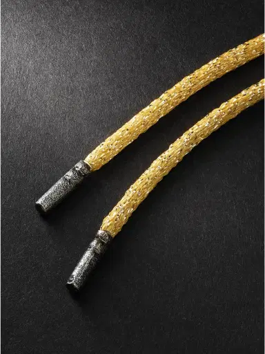 Carolina Bucci Brushed 18-Karat Yellow and Blackened Gold and Lurex Pendant Necklace - Men | Thumbnail 3 Carolina Bucci Brushed 18-Karat Yellow and Blackened Gold and Lurex Pendant Necklace - Men | Thumbnail 3