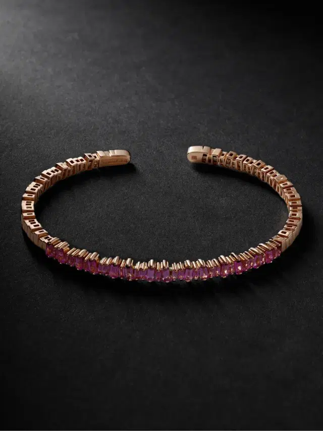 Suzanne Kalan 18-Karat Rose Gold Sapphire Cuff - Men