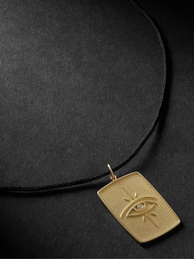Jacquie Aiche Gold, Diamond and Cord Pendant Necklace - Men