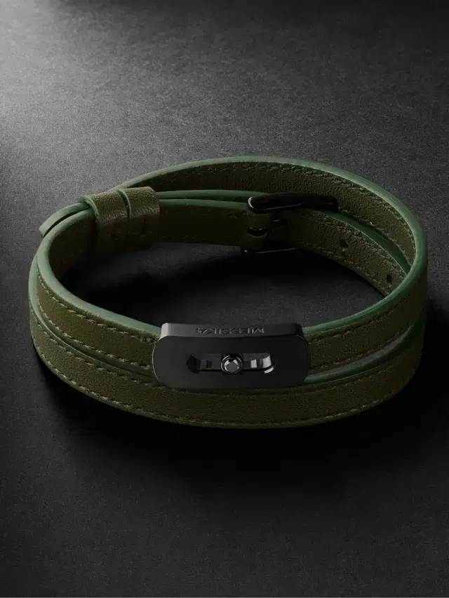 Messika My Move DLC-Coated, Diamond and Leather Bracelet - Men