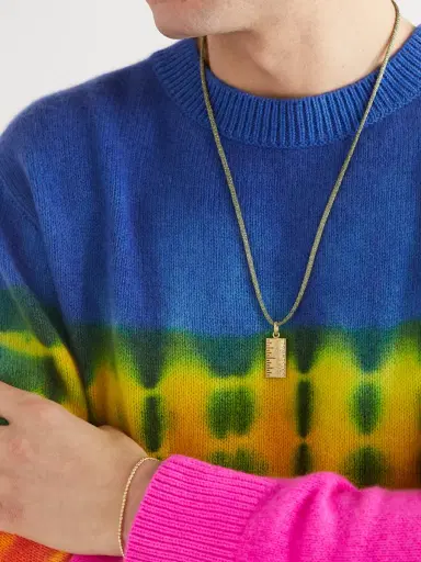 Carolina Bucci Florentine Finish Golden Rule Gold and Lurex Necklace - Men | Thumbnail 2 Carolina Bucci Florentine Finish Golden Rule Gold and Lurex Necklace - Men | Thumbnail 2