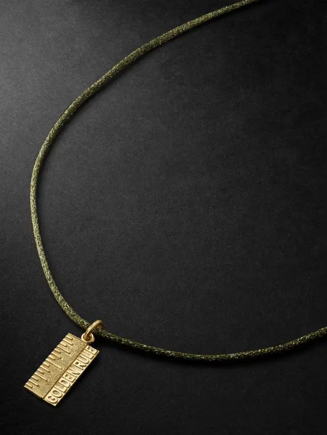 Carolina Bucci Florentine Finish Golden Rule Gold and Lurex Necklace - Men