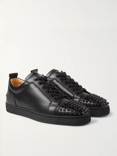 Christian Louboutin Louis Junior Spikes Cap-Toe Leather Sneakers - Men | Thumbnail 3