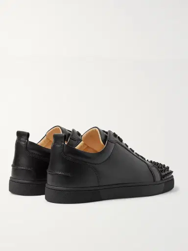 Christian Louboutin Louis Junior Spikes Cap-Toe Leather Sneakers - Men | Thumbnail 4