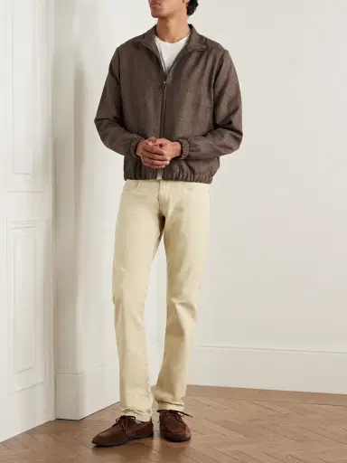 Loro Piana Slim-Fit Garment-Dyed Cotton-Blend Trousers - Men | Thumbnail 2 Loro Piana Slim-Fit Garment-Dyed Cotton-Blend Trousers - Men | Thumbnail 2