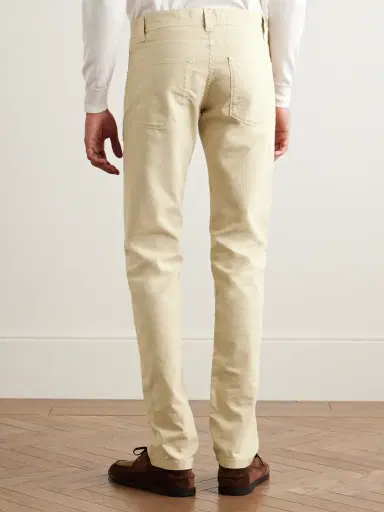 Loro Piana Slim-Fit Garment-Dyed Cotton-Blend Trousers - Men | Thumbnail 4 Loro Piana Slim-Fit Garment-Dyed Cotton-Blend Trousers - Men | Thumbnail 4
