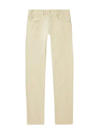Loro Piana Slim-Fit Garment-Dyed Cotton-Blend Trousers - Men | Thumbnail 1 Loro Piana Slim-Fit Garment-Dyed Cotton-Blend Trousers - Men | Thumbnail 1