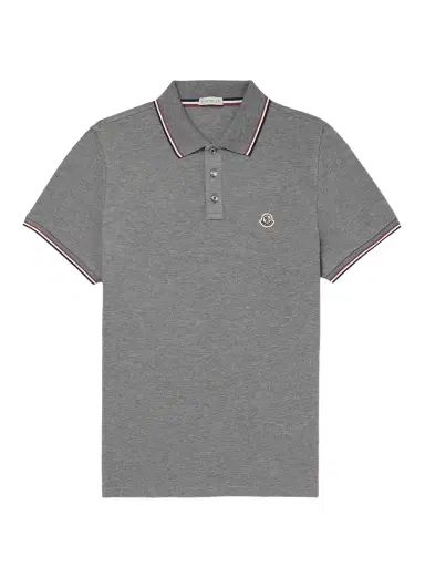 Moncler Logo-Appliquéd Striped Cotton-Piqué Polo Shirt - Men | Thumbnail 1