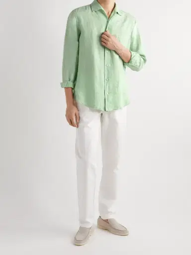 Loro Piana André Garment-Dyed Linen Shirt - Men | Thumbnail 2