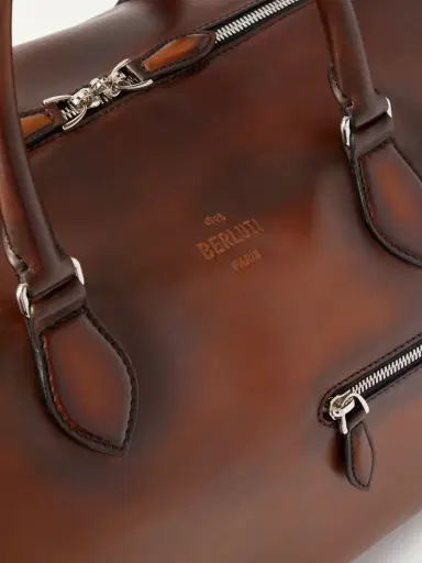 Berluti Jour Off Scritto Venezia Leather Duffle Bag - Men | Thumbnail 4