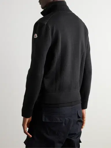 Moncler Slim-Fit Panelled Wool-Blend and Quilted Shell Down Zip-Up Cardigan - Men | Thumbnail 3 Moncler Slim-Fit Panelled Wool-Blend and Quilted Shell Down Zip-Up Cardigan - Men | Thumbnail 3