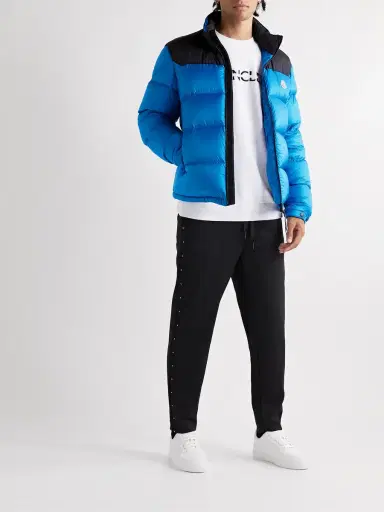 Moncler Peuplier Logo-Appliquéd Quilted Shell and Ripstop Down Hooded Jacket - Men | Thumbnail 2 Moncler Peuplier Logo-Appliquéd Quilted Shell and Ripstop Down Hooded Jacket - Men | Thumbnail 2