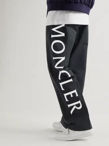 Moncler Straight-Leg Logo-Print Cotton-Blend Shell Track Pants - Men | Thumbnail 3