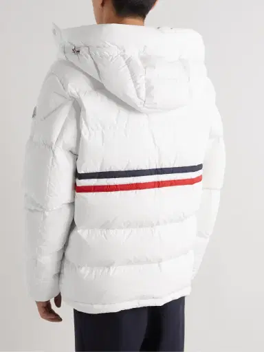 Moncler Fleole Logo-Print Striped Quilted Shell Hooded Down Jacket - Men | Thumbnail 3 Moncler Fleole Logo-Print Striped Quilted Shell Hooded Down Jacket - Men | Thumbnail 3