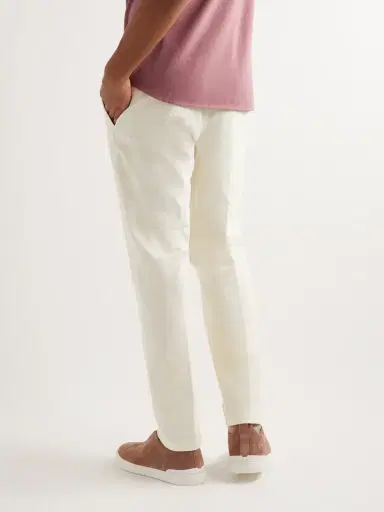 Loro Piana Slim-Fit Cotton-Blend Trousers - Men | Thumbnail 3