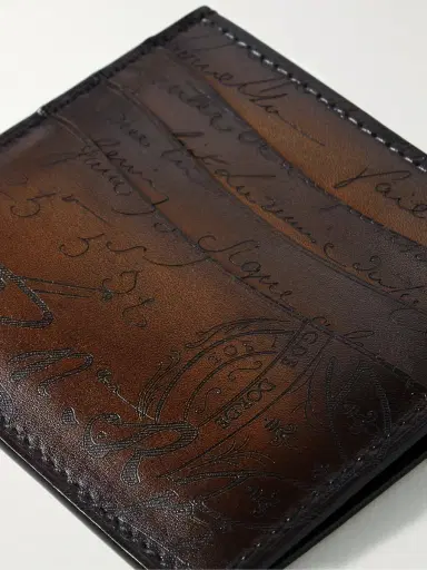 Berluti Bambou Scritto Venezia Leather Cardholder - Men | Thumbnail 3 Berluti Bambou Scritto Venezia Leather Cardholder - Men | Thumbnail 3