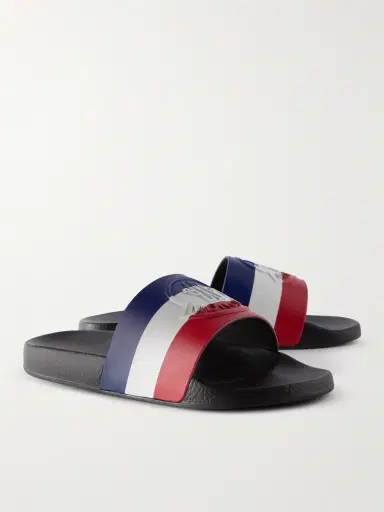 Moncler Basile Logo-Embossed Striped Rubber Slides - Men | Thumbnail 4 Moncler Basile Logo-Embossed Striped Rubber Slides - Men | Thumbnail 4