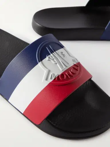 Moncler Basile Logo-Embossed Striped Rubber Slides - Men | Thumbnail 6 Moncler Basile Logo-Embossed Striped Rubber Slides - Men | Thumbnail 6