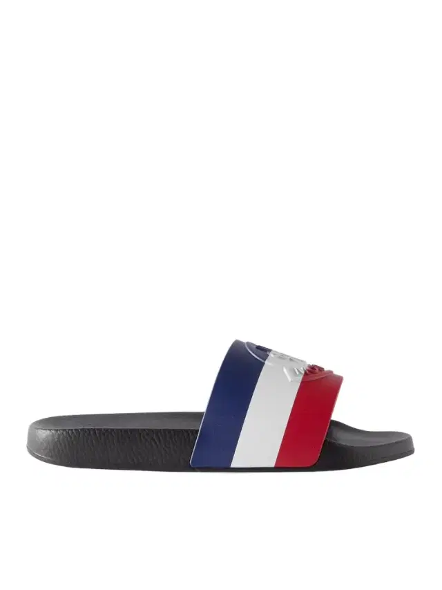 Moncler Basile Logo-Embossed Striped Rubber Slides - Men