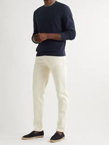 Loro Piana Slim-Fit Cotton and Silk-Blend Sweater - Men | Thumbnail 2 Loro Piana Slim-Fit Cotton and Silk-Blend Sweater - Men | Thumbnail 2