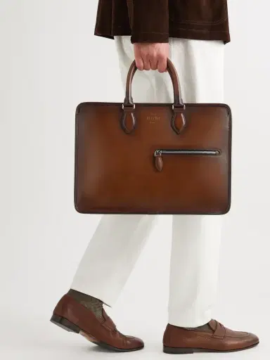 Berluti Un Jour Scritto Venezia Leather Briefcase - Men | Thumbnail 2