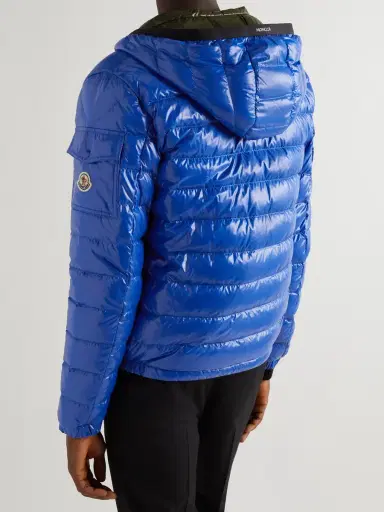 Moncler Galion Logo-Appliquéd Quilted Glossed-Shell Hooded Down Jacket - Men | Thumbnail 3 Moncler Galion Logo-Appliquéd Quilted Glossed-Shell Hooded Down Jacket - Men | Thumbnail 3
