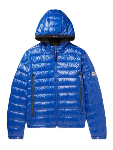 Moncler Galion Logo-Appliquéd Quilted Glossed-Shell Hooded Down Jacket - Men | Thumbnail 1 Moncler Galion Logo-Appliquéd Quilted Glossed-Shell Hooded Down Jacket - Men | Thumbnail 1