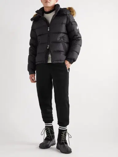 Moncler Tapered Striped Cotton-Jersey Sweatpants - Men | Thumbnail 2 Moncler Tapered Striped Cotton-Jersey Sweatpants - Men | Thumbnail 2